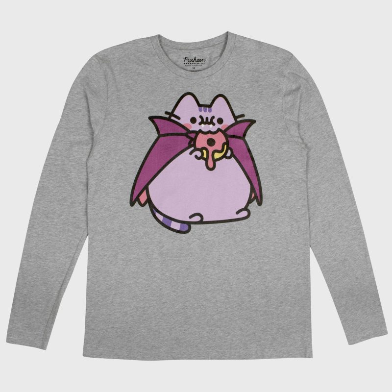 PUL031A Pusheen Vampire GreyLongsleeve 1