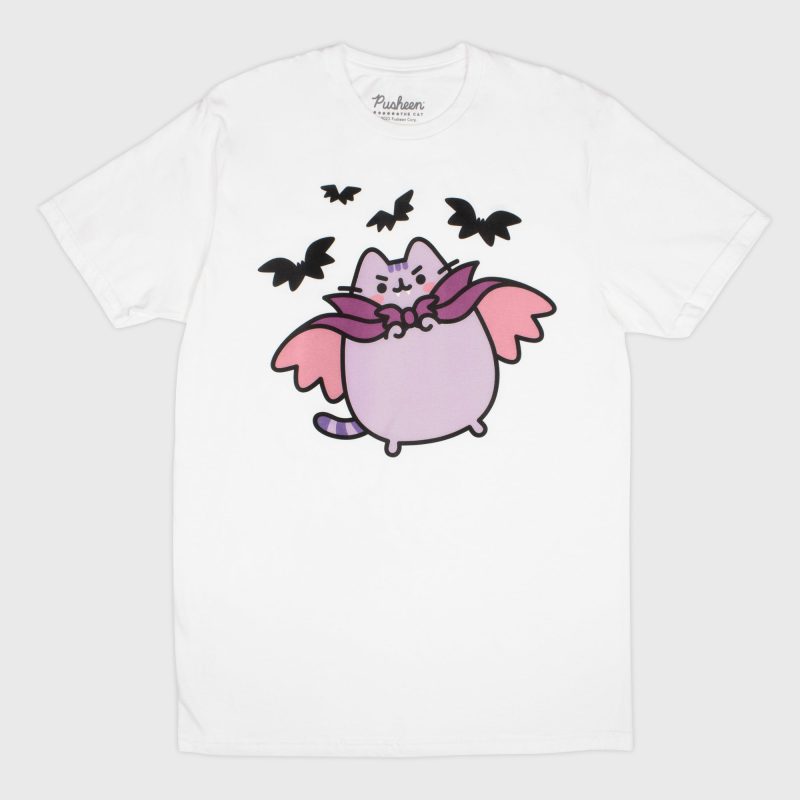 PUL034A Pusheen Vampire WhiteTee 1 3dda5725 c23d 482a a3bf b010e659534f