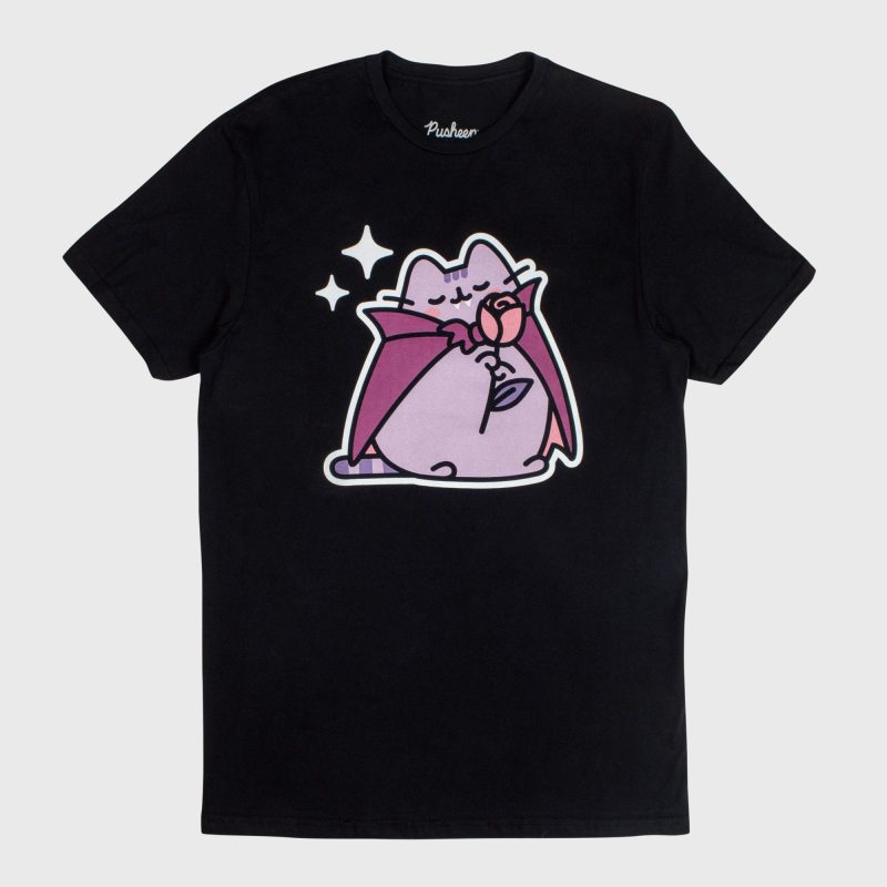 PUL039A Pusheen Vampire BlackTee 1