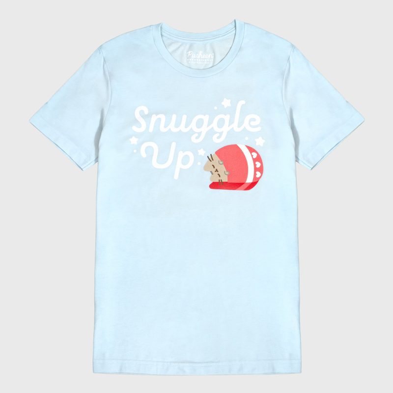 PUM134A Pusheen SnuggleUp BlueTee 1