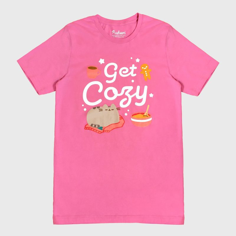 PUM135A Pusheen GetCozy PinkTee 1