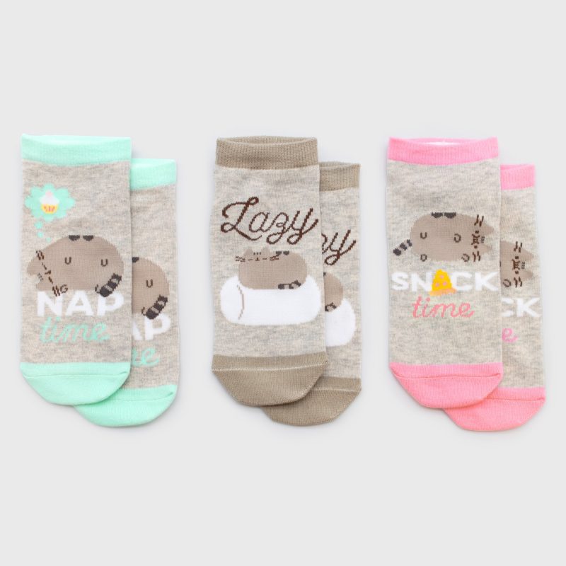 Pusheen LazyAnkleSocks Group Grey